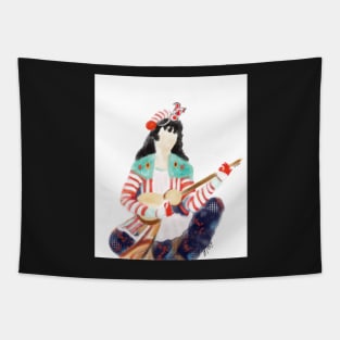 Persian Woman Playing Guitar Tapestry