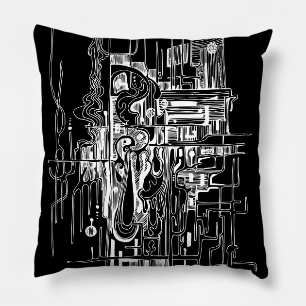 Abstract doodle art Pillow by TKDoodle