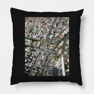 Japan - Streets of Tokyo From Above Pillow