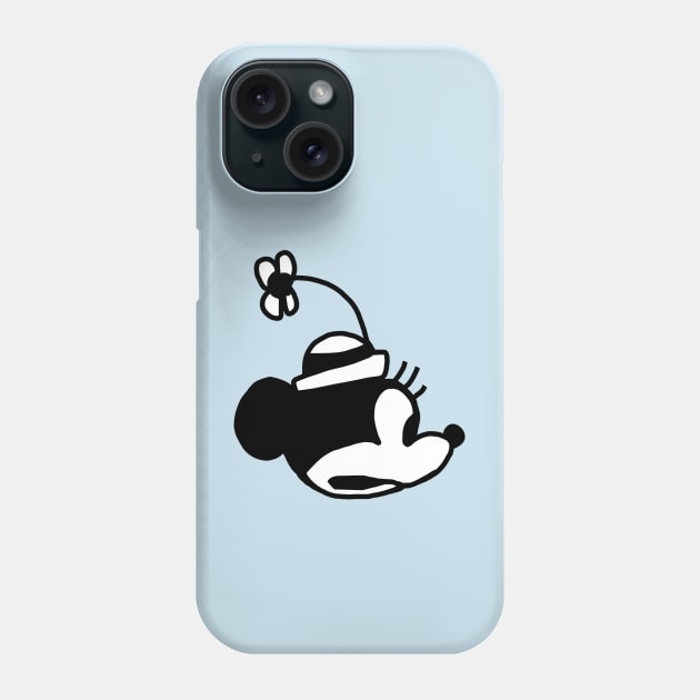 Portrait Running Cartoon Girl Mouse in Steamboat Willie Phone Case by ellenhenryart