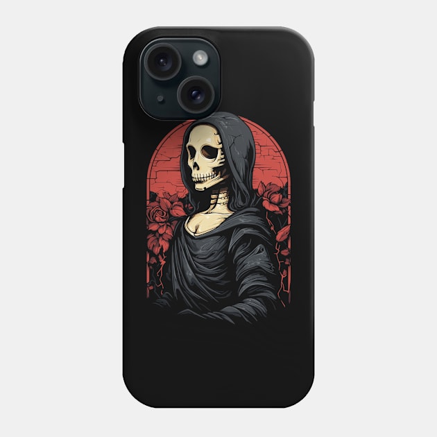 Mona Lisa Skeleton Graphic Men Kids Women Funny Halloween Phone Case by KsuAnn