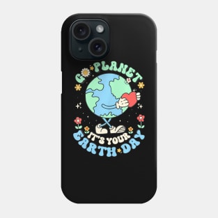 Cute Go Planet Its Your Earth Day 2024 Teacher Kids Groovy Phone Case