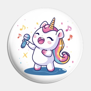 Cute unicorn singing Pin