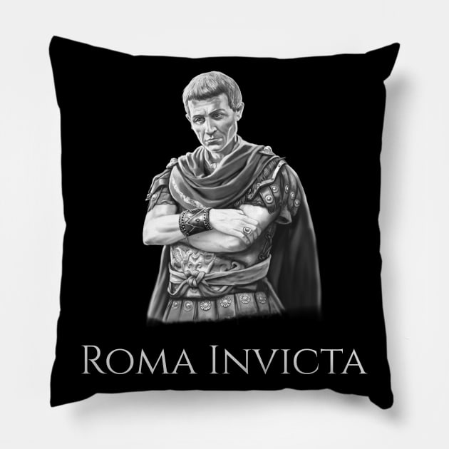 Roma Invicta History Of Ancient Rome Gaius Julius Caesar Pillow by Styr Designs