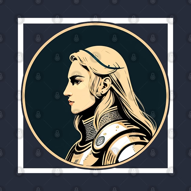 Royal Knight with Long Blonde Hair and Metal Armour by CursedContent