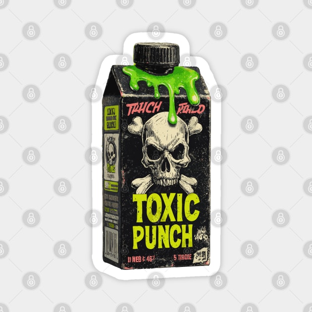 Toxic Punch - Funny Retro Juice Box Magnet by TuncGK