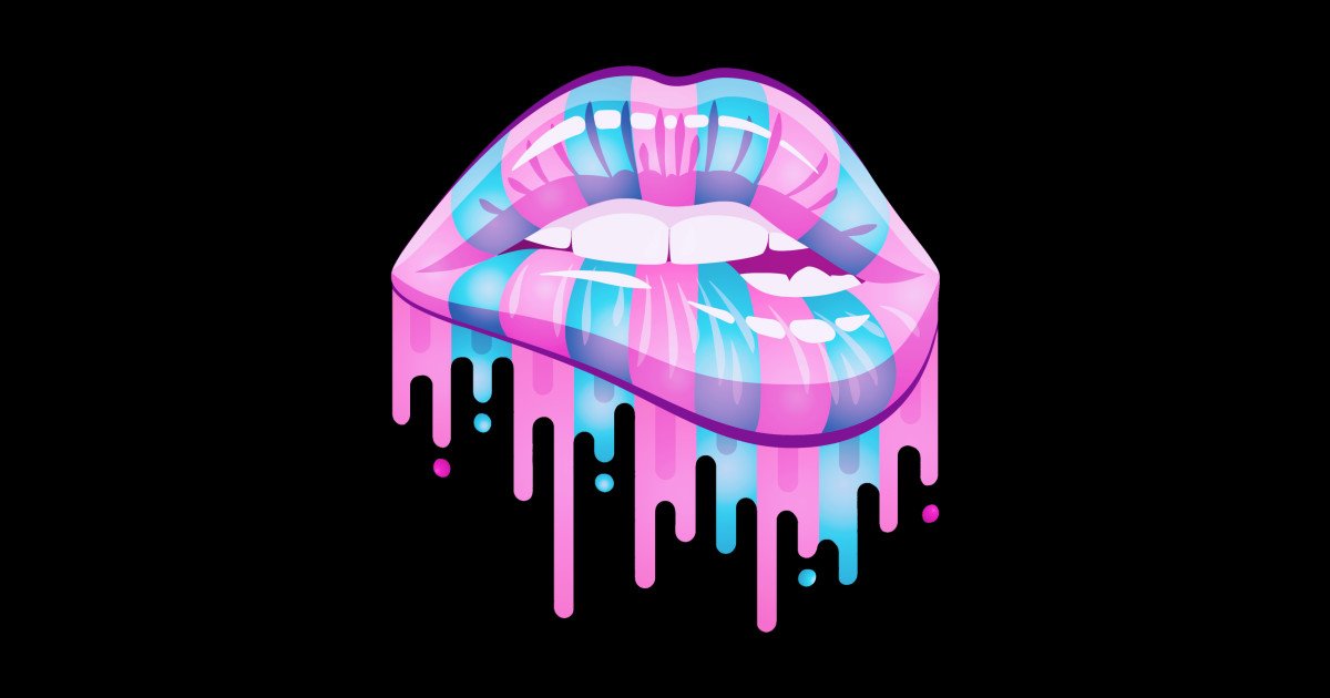 Cotton candy kiss Lipstick Sticker TeePublic