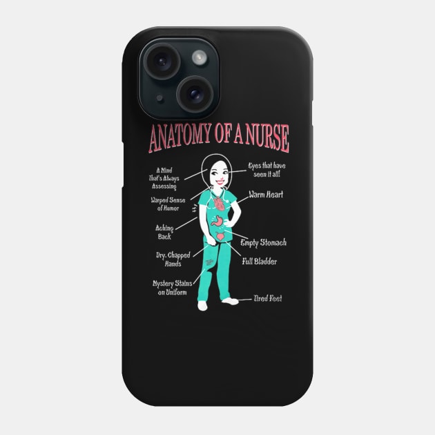 Anatomy Of A Nurse For Christmas Phone Case by Stick Figure103