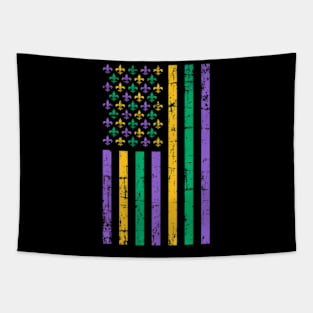 Mardi Gras Us Flag Tapestry