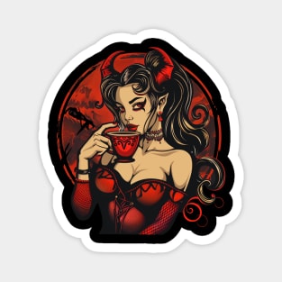 Caffeine Addict Evil Demon Girl Magnet