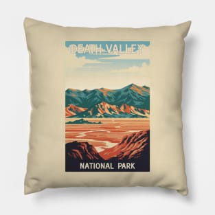 Death Valley National Park Vintage Travel  Poster Pillow