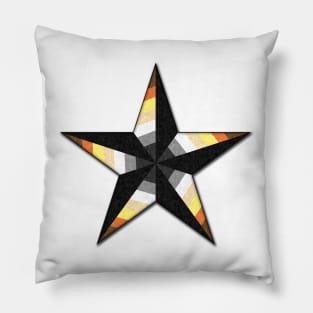 Bear Pride Flag Colored Nautical Star Pillow