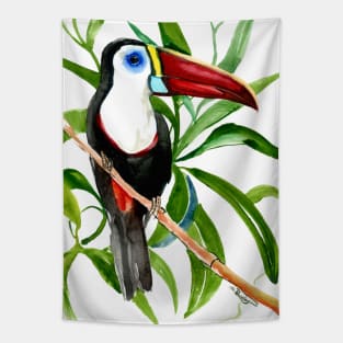 Toucan In the Jungle, White-Throated Toucan Tapestry