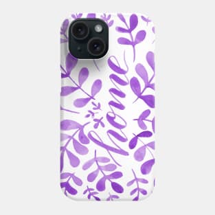 Watercolor home foliage - purple Phone Case