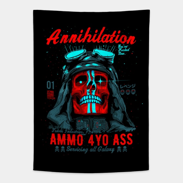 Annihilation Soldier Tribal Black Ops Skull Tapestry by TOKEBI