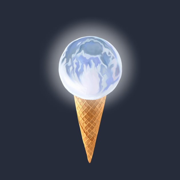 Moon Scoop Icecream Cone by Art by Deborah Camp