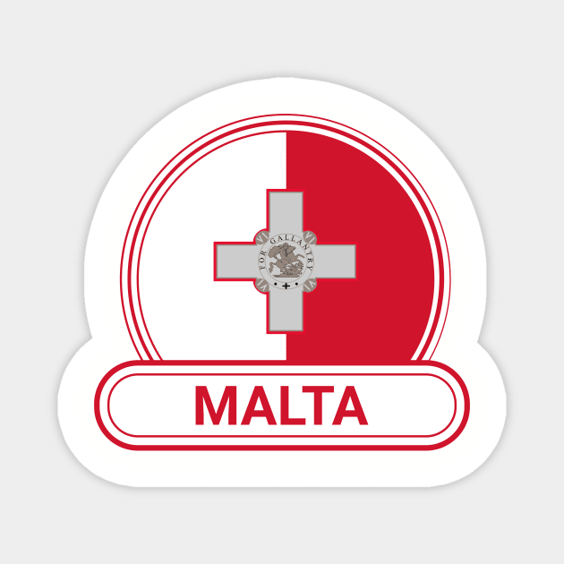 Malta Country Badge - Malta Flag Magnet by Yesteeyear