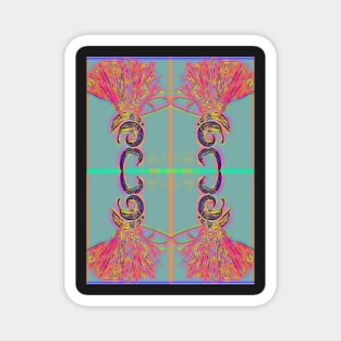 Abstract Neon Tassels Magnet