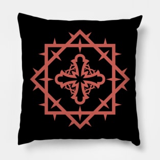 Stylized cross inside a crown of thorns Pillow