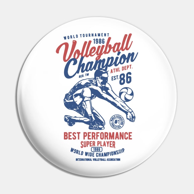 Volleyball Champion 86 Pin by JakeRhodes