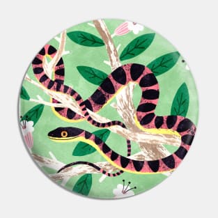 Snake and flowers Pin