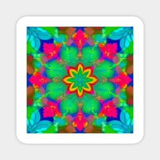 Tropical Leaves Mandala Magnet