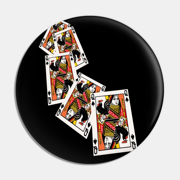 5 card Queen Of Spades Pin by Vixen Games