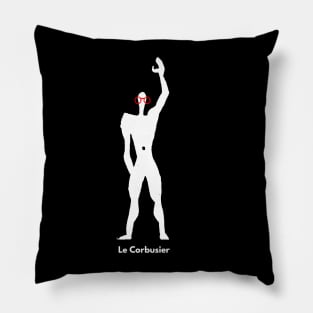 Le Modulor with Corbusier´s glasses illustration Pillow