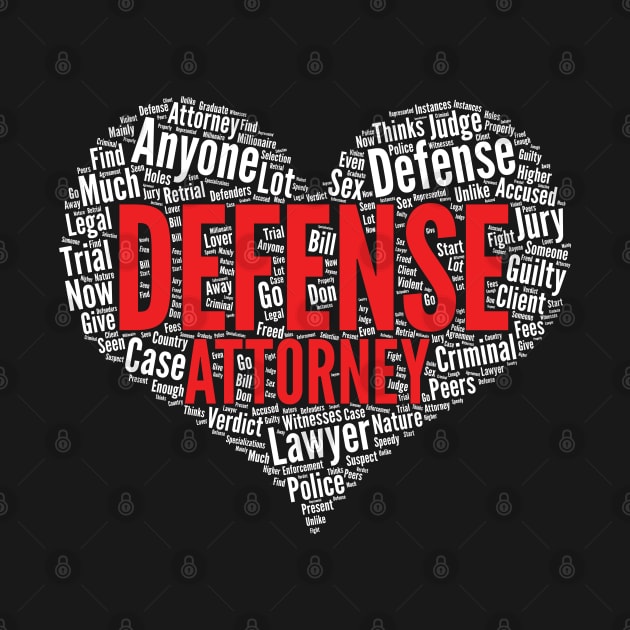 Defense attorney Heart Shape Word Cloud Design graphic by theodoros20