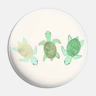 Gilded Turtles Pin