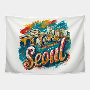 Seoul Retro South Korea t-shirt Tapestry