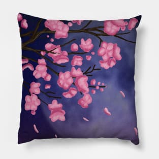 Falling Cherry Blossoms Pillow