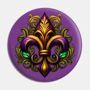 Fleur de Lis - Floral Mardi Gras Pin