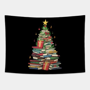 Bookworm Christmas Tree books Tapestry