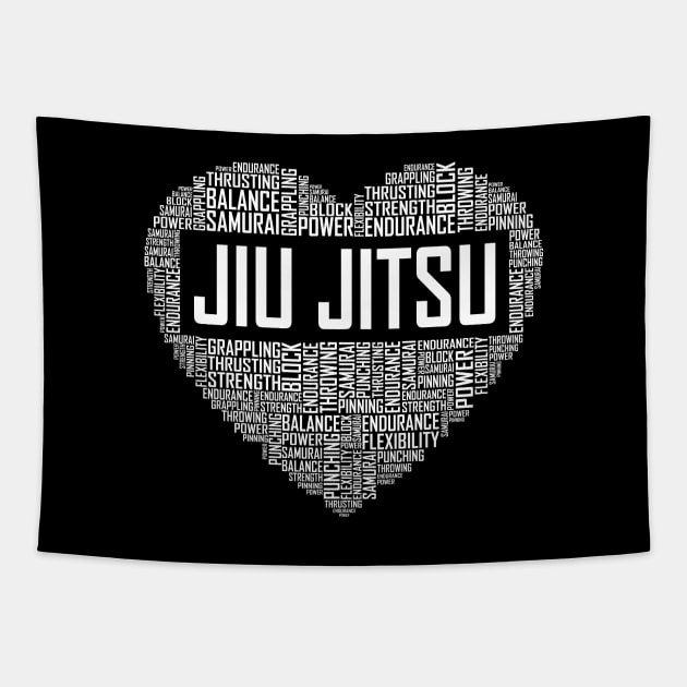 Jiu Jitsu Heart Tapestry by LetsBeginDesigns