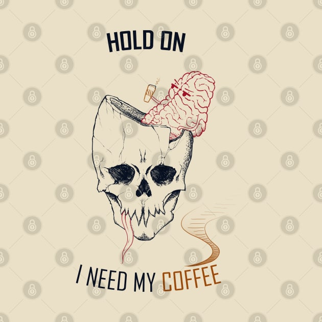 hold on, i need my coffee (line art only version) by Ghostlyboo