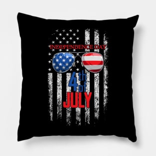 Independence Day American Flag Sunglasses 4th of July Pillow