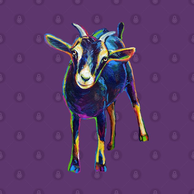 Psychedelic Black Goat Pattern by Robert Phelps by RobertPhelpsArt