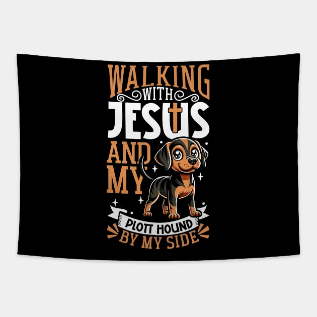 Jesus and dog - Plott Hound Tapestry by Modern Medieval Design