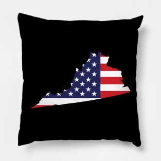 Virginia State Shaped Flag Background Pillow