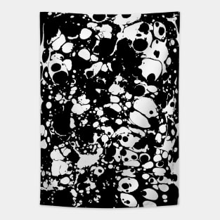 Black and White Ink Paint Spill Tapestry