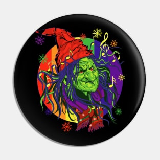 Halloween LGBT Pride Gay Lesbian Witch Pin