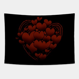 Autumn Hearts Patterned Swirl Heart Tapestry