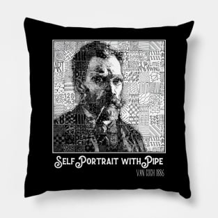 Self Portrait with Pipe Van Gogh 1886 Pillow