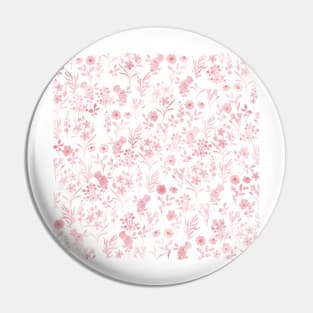 Botanical Rose Gold Flowers White Pattern Pin