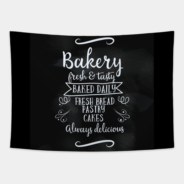 Vintage Baking poster Tapestry by nickemporium1