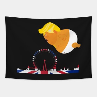 Funny Baby Trump Balloon Over London Anti Trump Gifts Tapestry