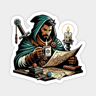 Rogue studies a treasure map and drink his coffee Magnet