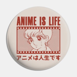 Anime is Life Otaku, Vintage Retro Pin