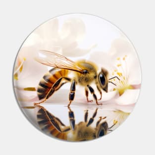 Bee Flower Nature Serene Tranquil Peace Pin